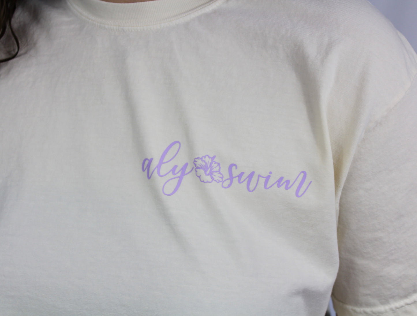 Tan + Purple Boxy Crop Tee