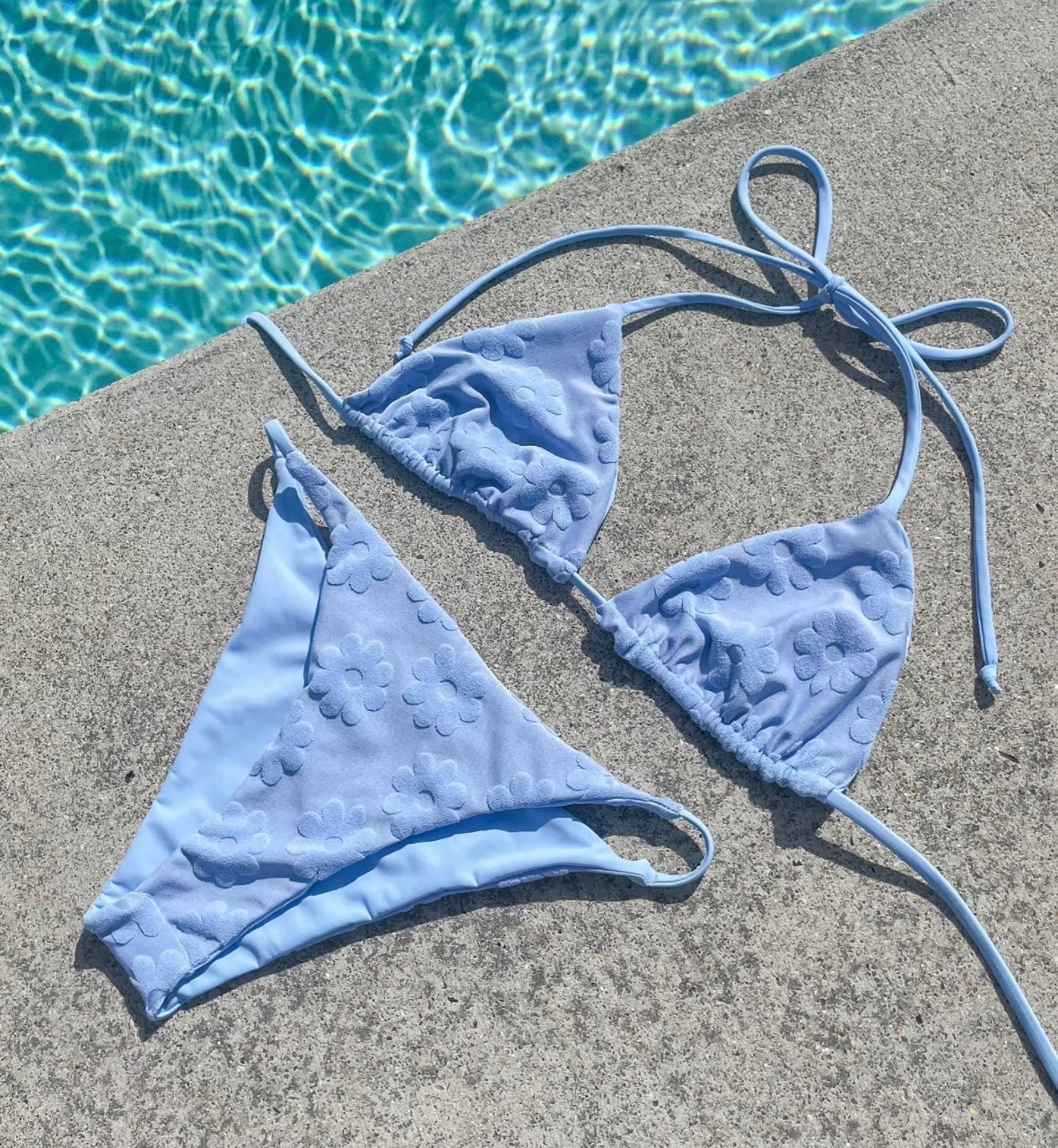 Sky Blue Terry Bella Bottoms