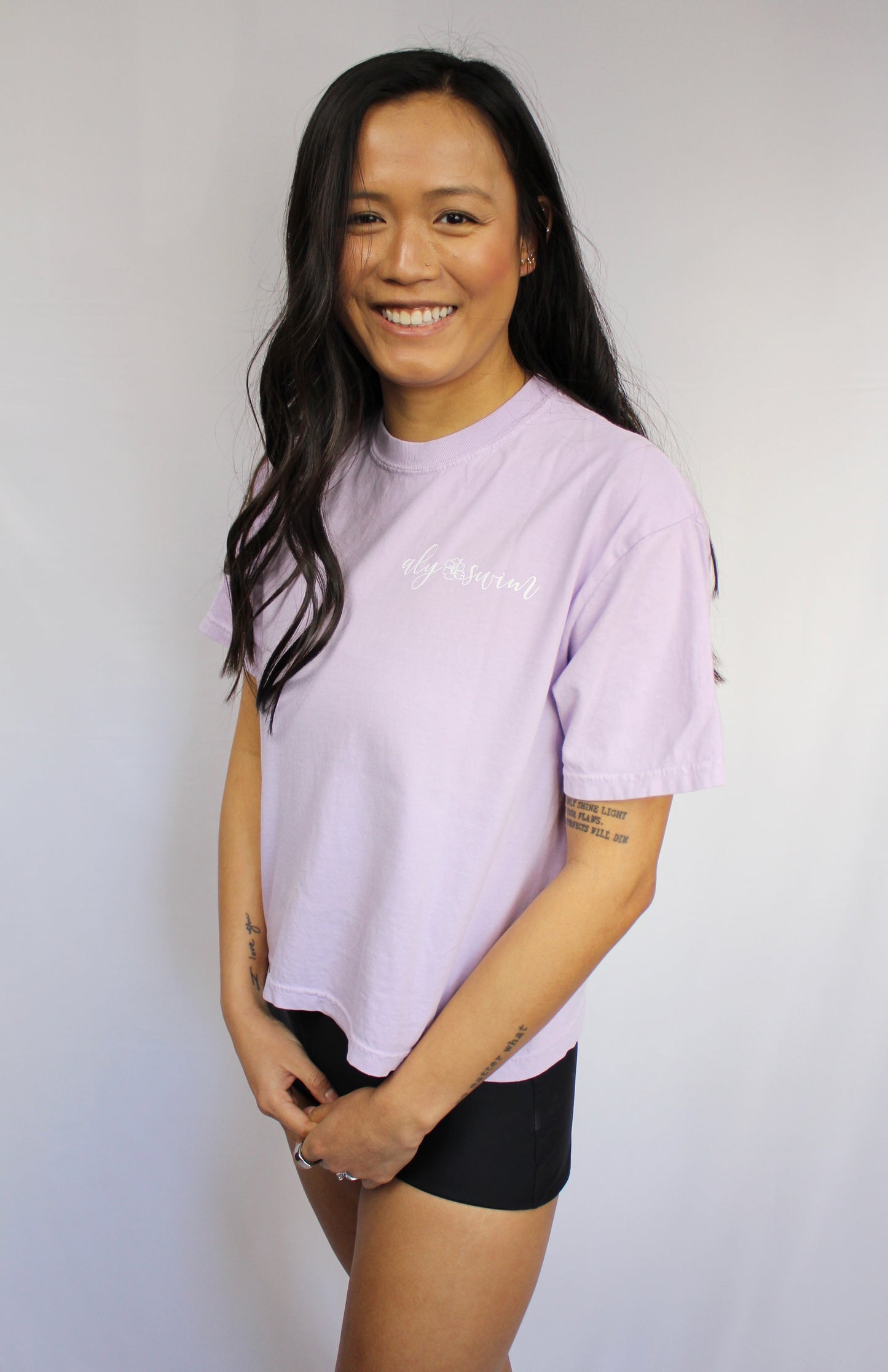 Lavender Boxy Crop Tee