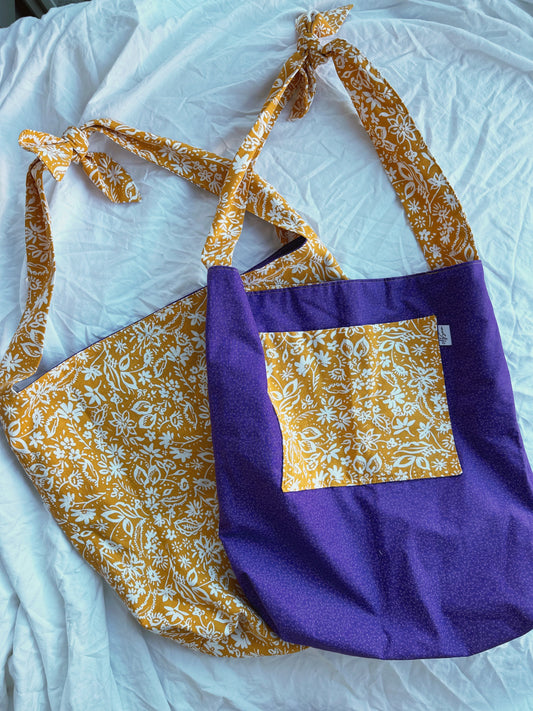 Reversible Purple + Gold Tote Bag