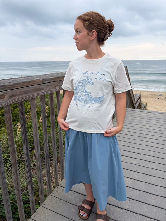 Psalm 93:4 “Mightier Than the Waves” Heavyweight Boxy Tee