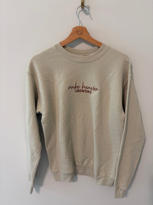 Make Heaven Crowded Embroidered Crewneck Sweatshirt