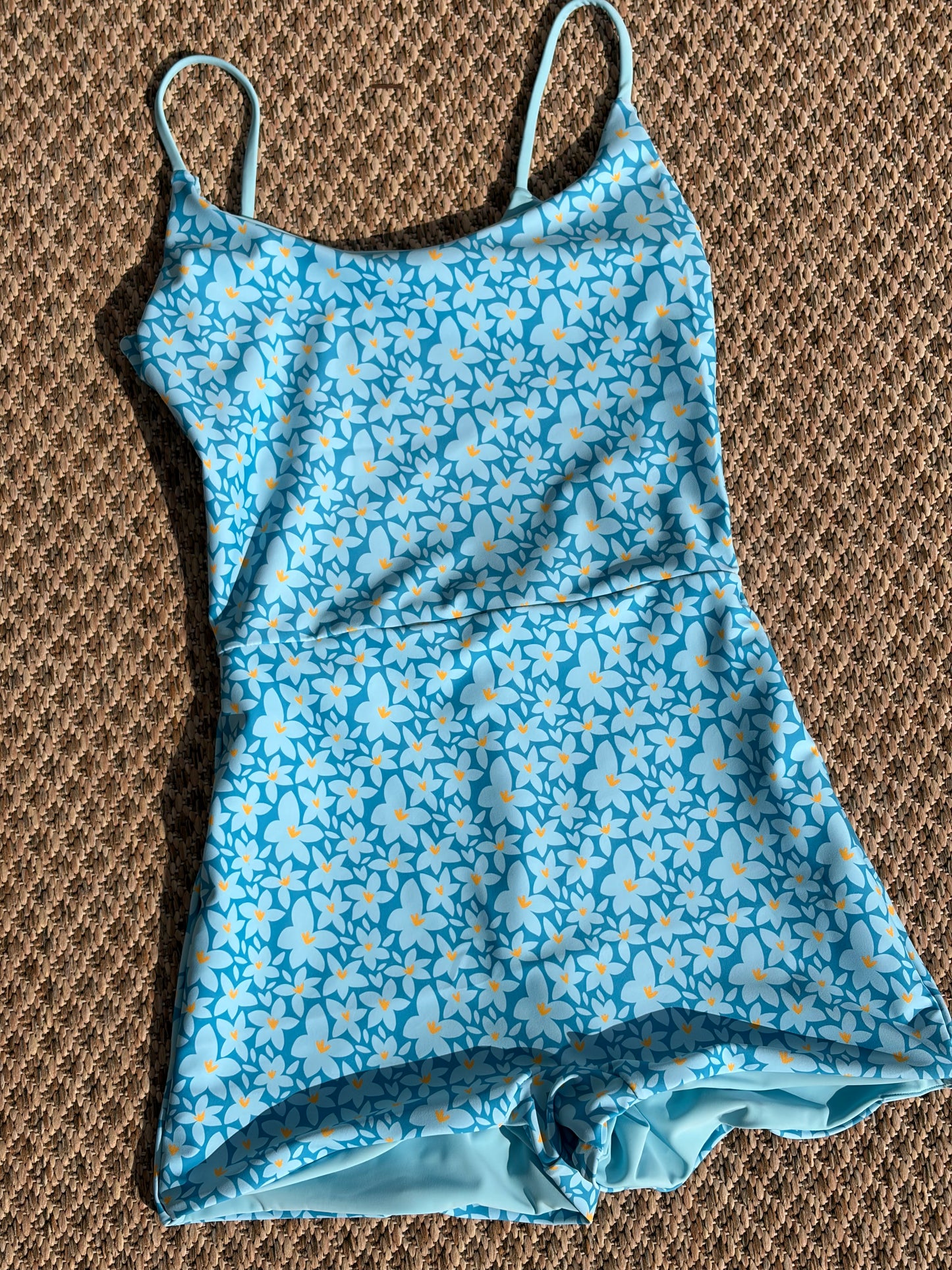 Nora Reversible Playsuit Large | Aussie Blue Flower + Blue Star