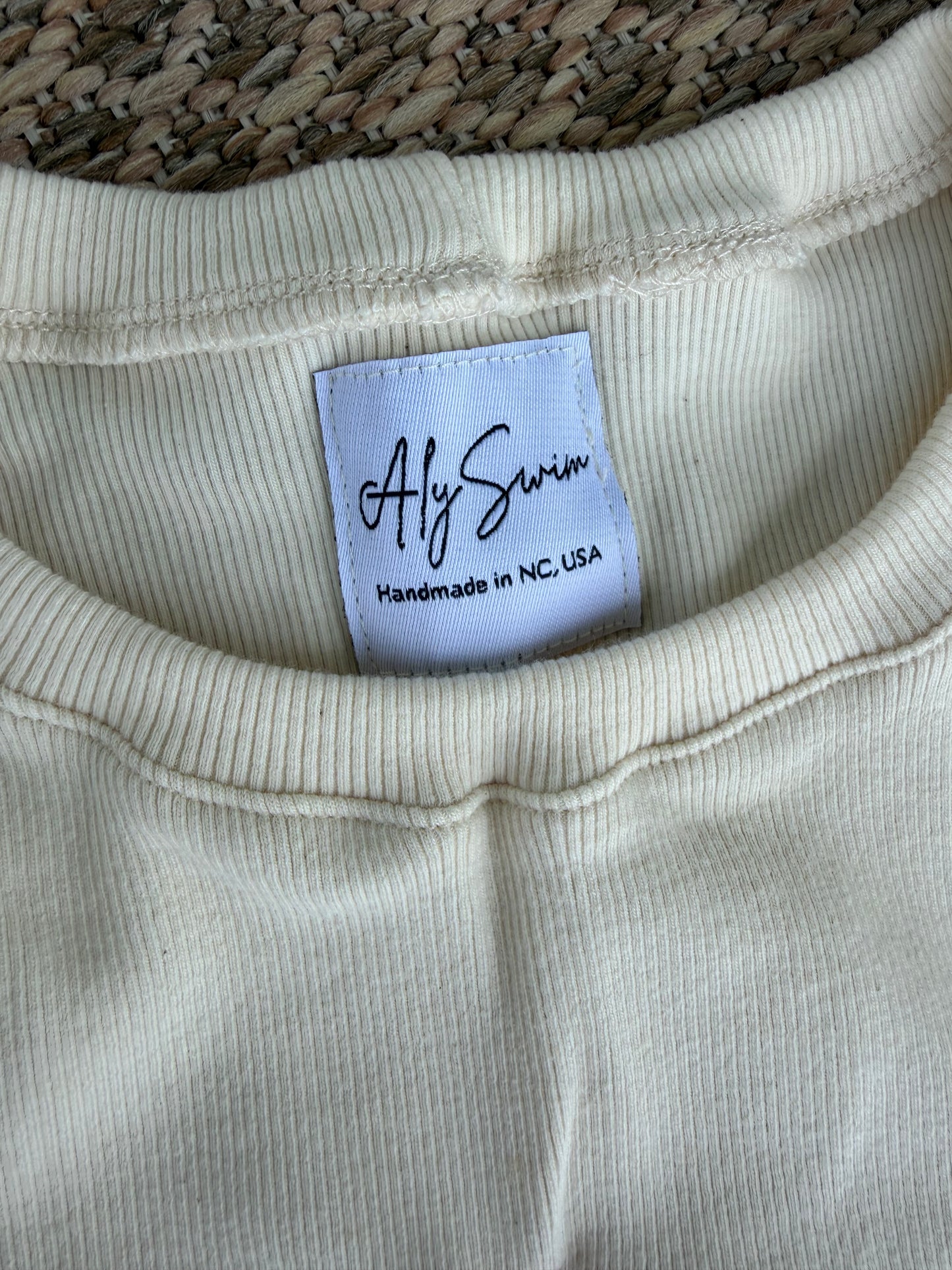 Embroidered Organic Cotton Ribbed Racerback Tank