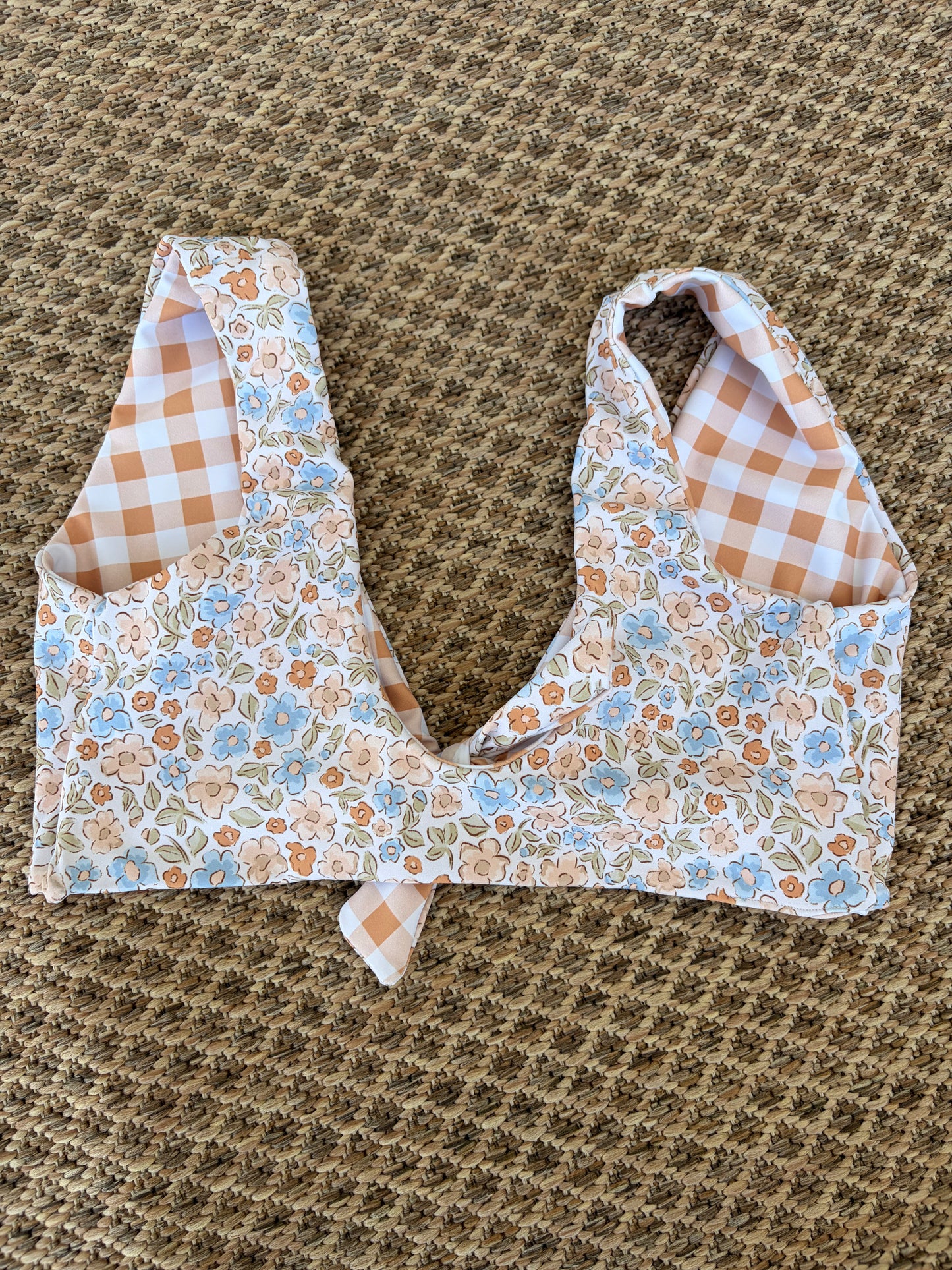 Ditsy Floral x Copper Gingham Emma Top