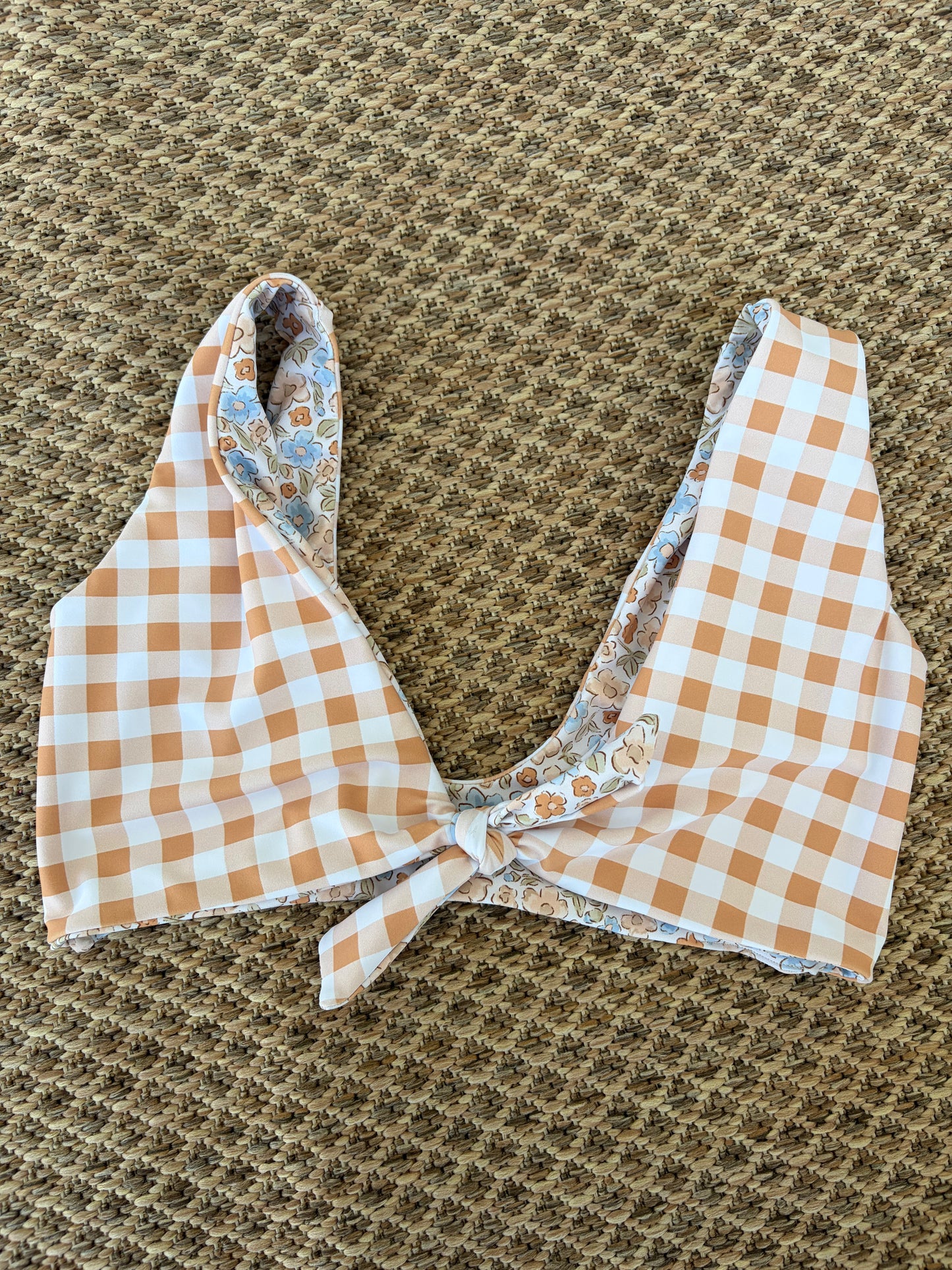 Ditsy Floral x Copper Gingham Emma Top