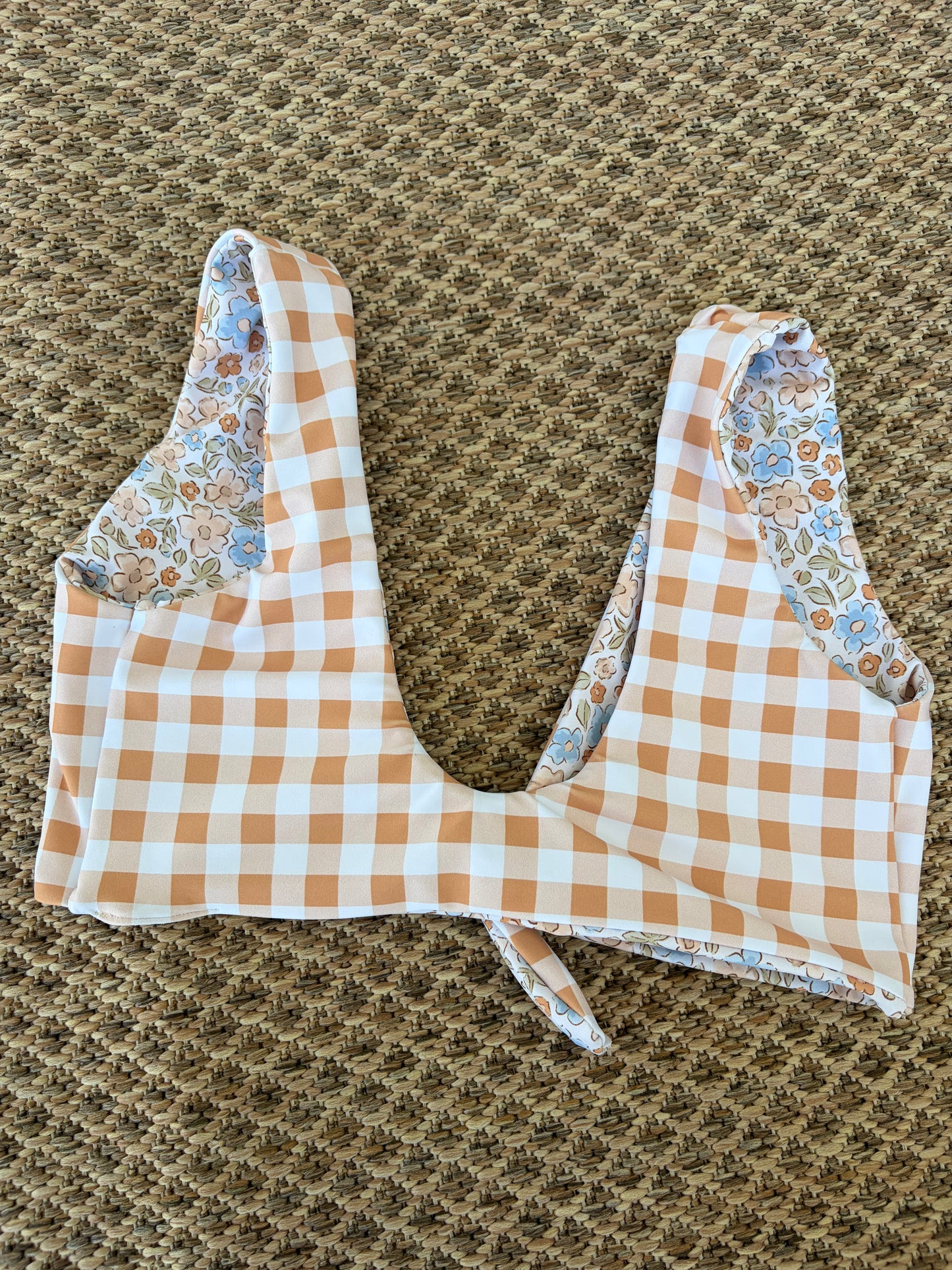 Ditsy Floral x Copper Gingham Emma Top