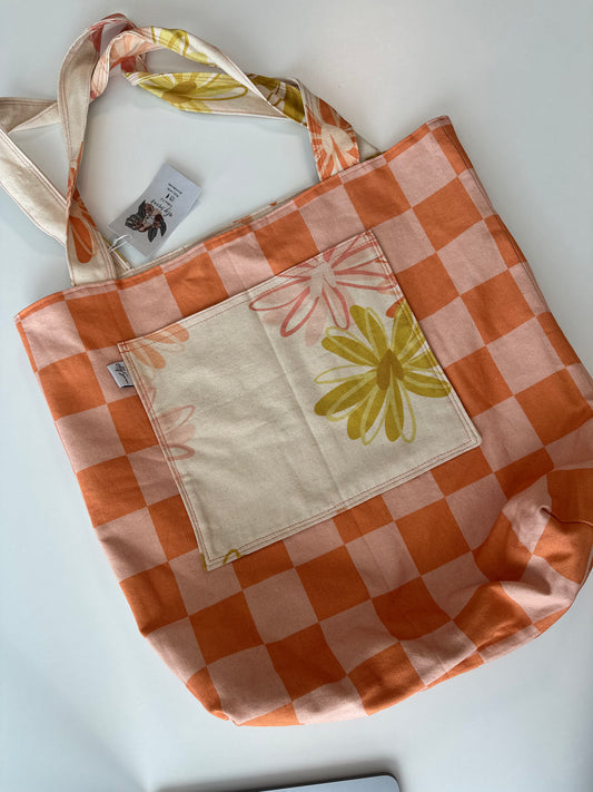 Bright Retro Large Tote Bag