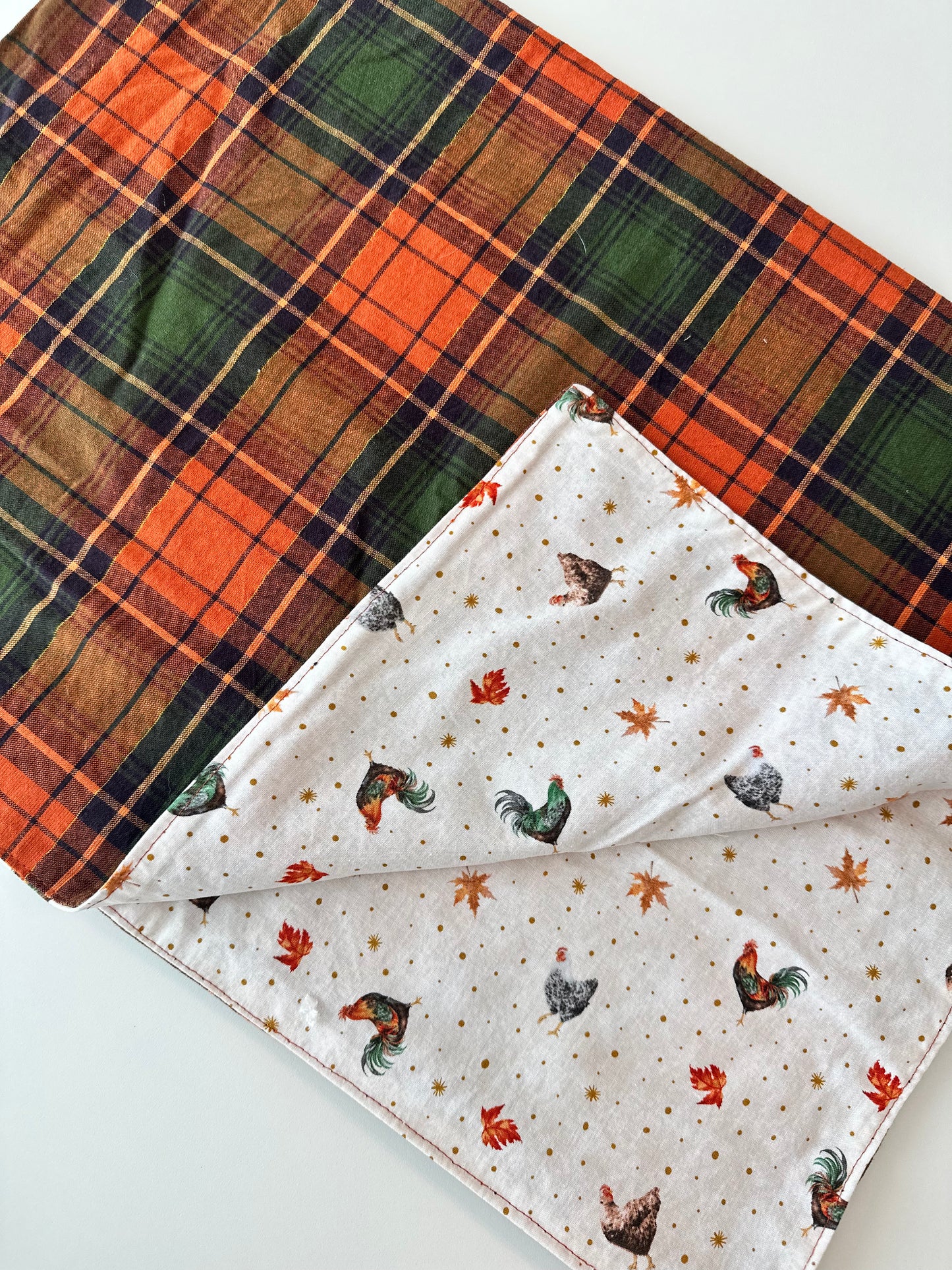 Fall Plaid + Chicken Table Runner