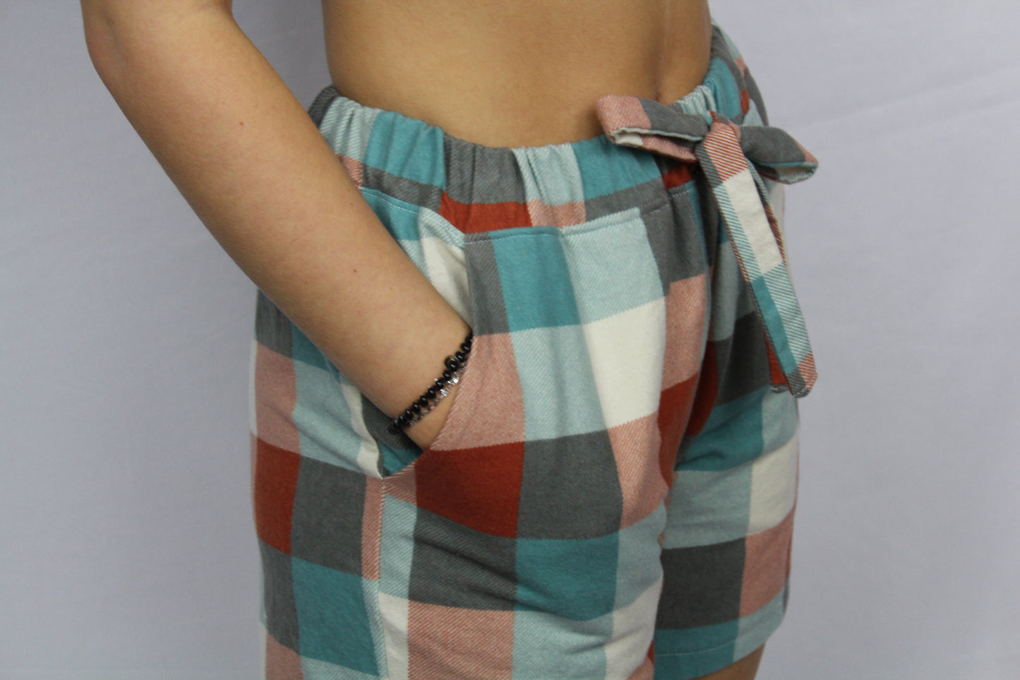 XS Fall Plaid Flannel Lounge Short