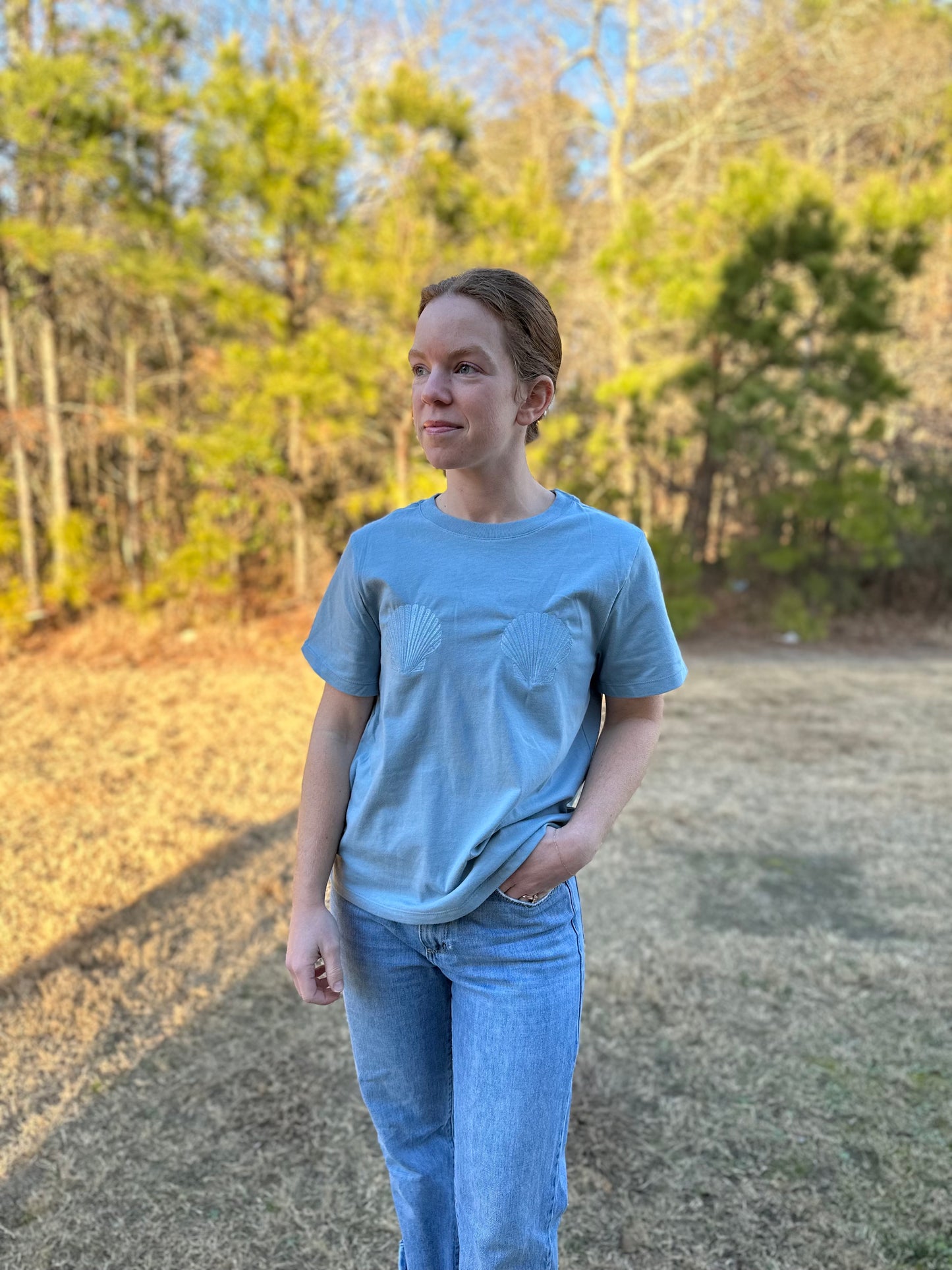 Embroidered Seashell Tee